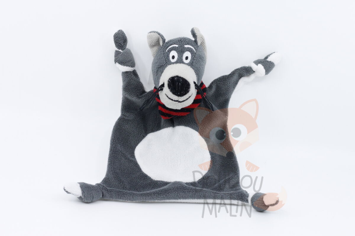  baby comforter wolf grey white red bandana 